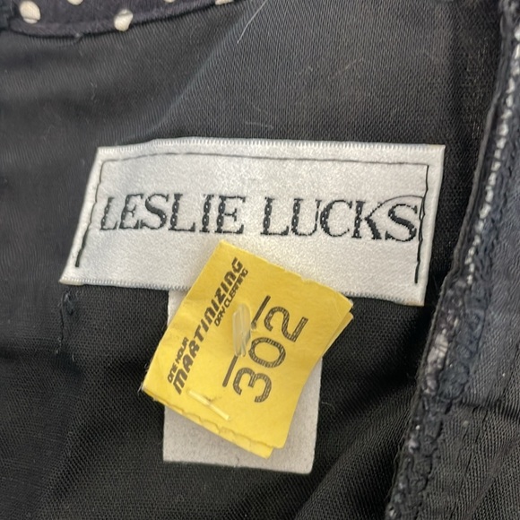 Leslie Lucks 80's Strapless Black & White Skirt Patterned Fitted Bodice Dress - Picture 9 of 11